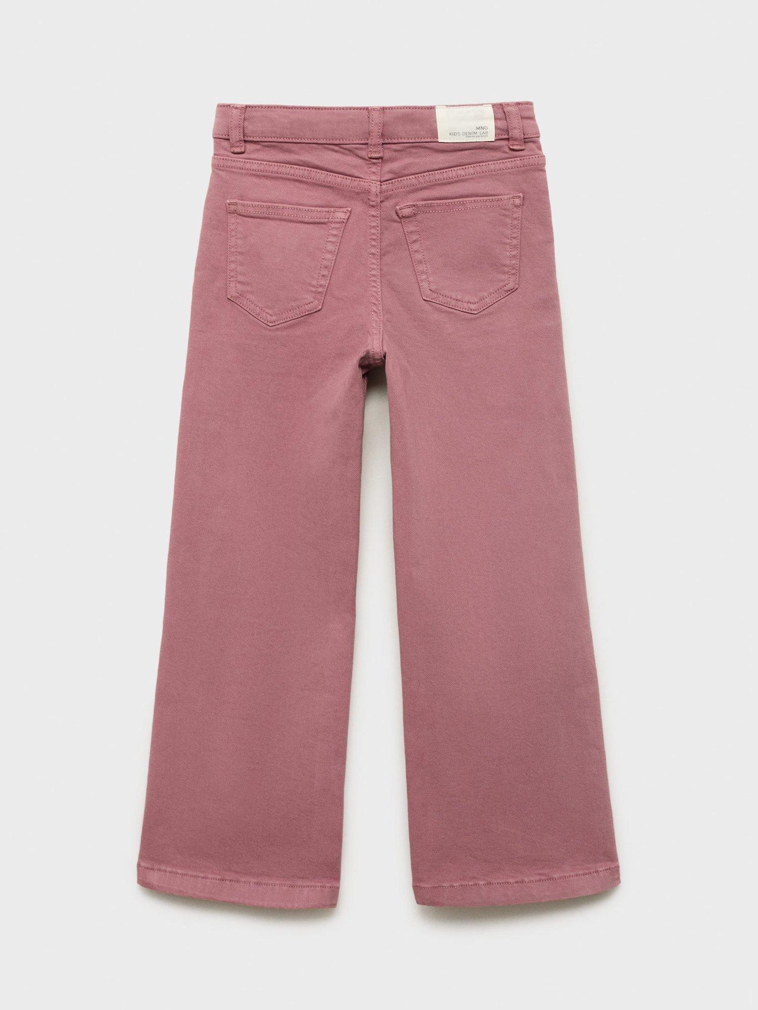 Product image 3 of 5, which shows Mango Kids' Denim Utility Jeans, Pink, 10 years