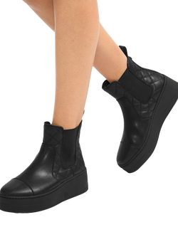 Carvela Connected Quilted Ankle Boots, Black - view 2, Black