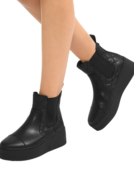 Carvela Connected Quilted Ankle Boots, Black - view 2, Black