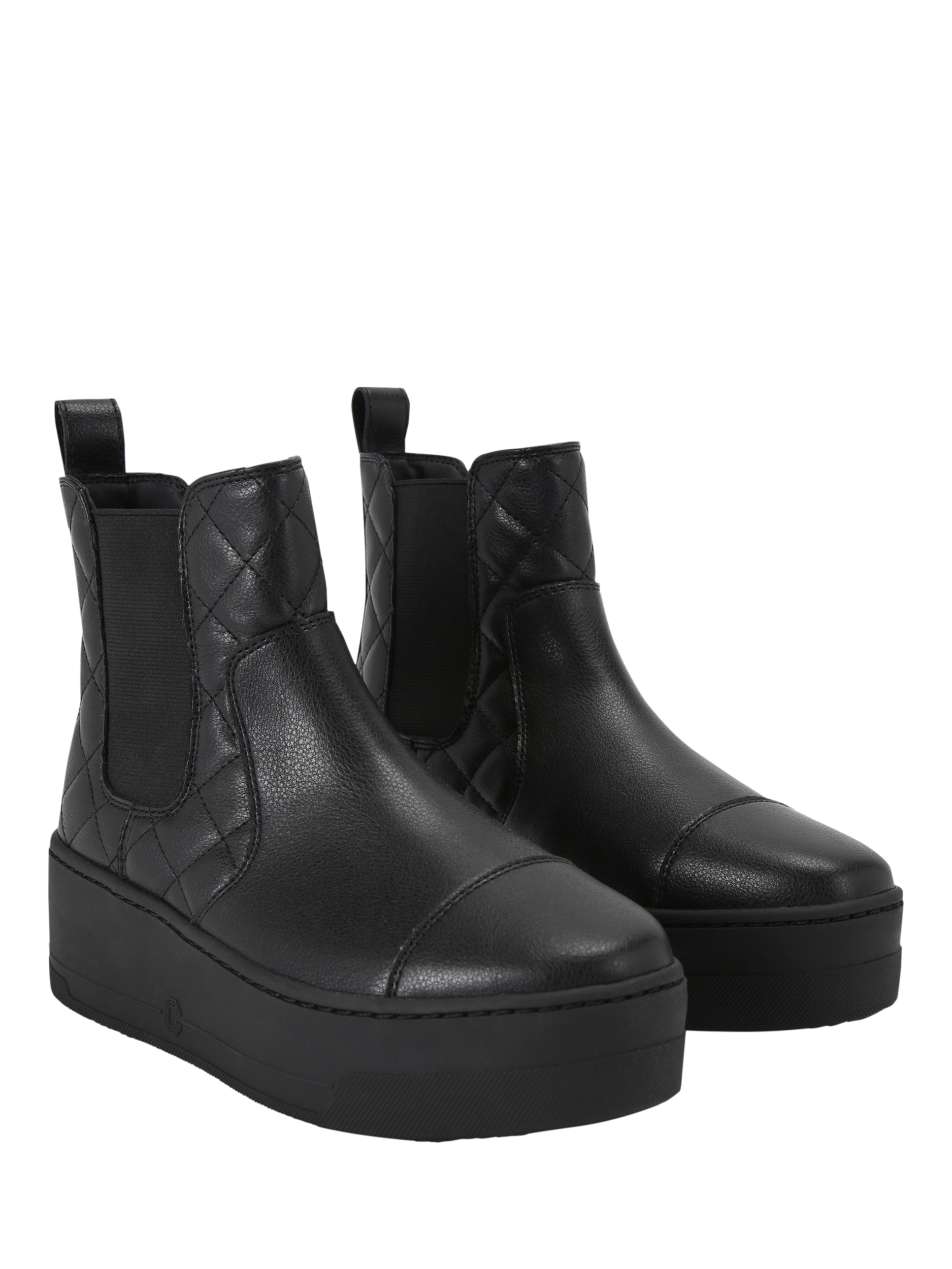 Product image 5 of 5, which shows Carvela Connected Quilted Ankle Boots, Black, 3