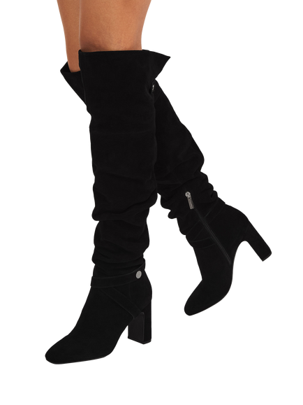 Carvela Jackpot Slouch Over The Knee High Boots, Black - view 2, Black