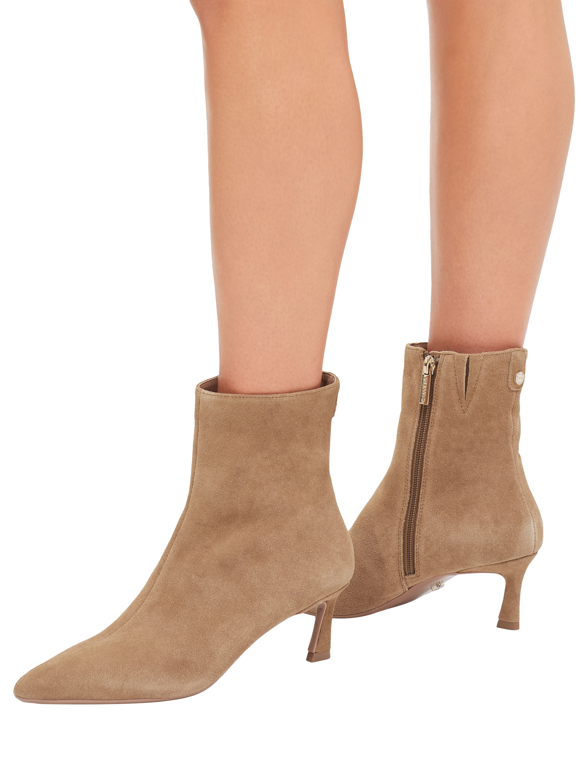 Product image 2 of 4, which shows Carvela Marcia Suede Ankle Boots, Taupe, 3