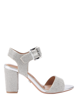 Carvela Sadie Jewel Embellished Heeled Sandals, Silver, Silver