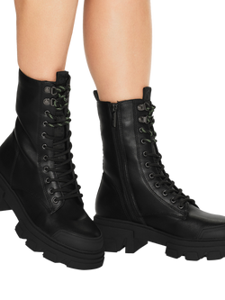 KG Kurt Geiger Trekker Lace Up Chunky Ankle Boots, Black - view 2, Black