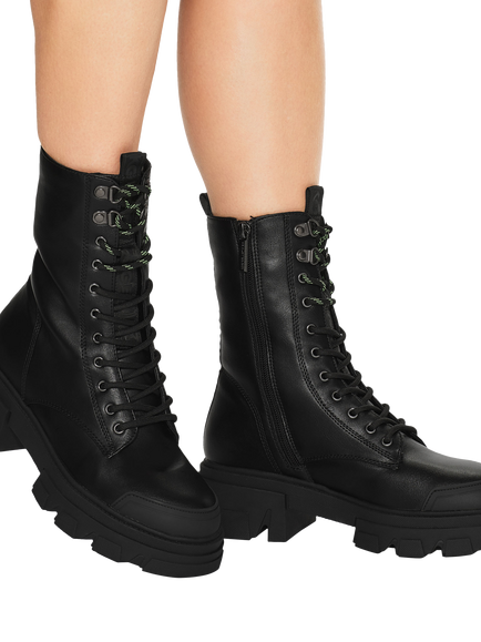 KG Kurt Geiger Trekker Lace Up Chunky Ankle Boots, Black - view 2, Black