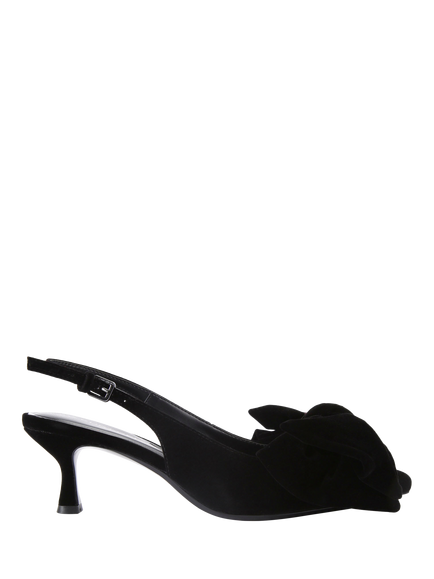 KG Kurt Geiger Tilly Bow Kitten Heel Court Shoes, Black, Black