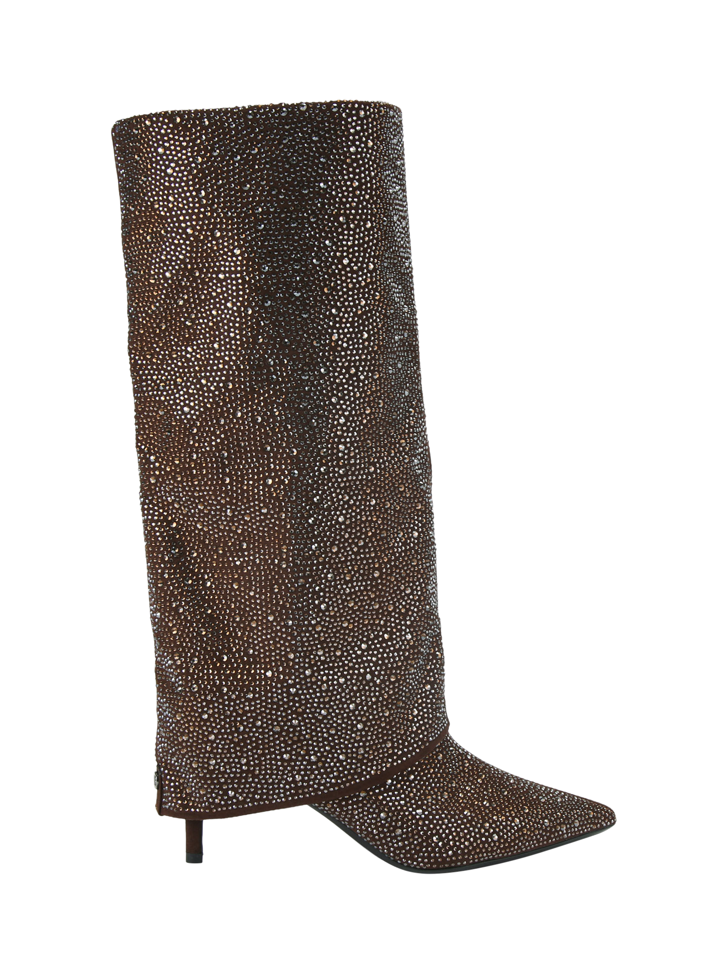 Product image 1 of 4, which shows KG Kurt Geiger Fate Gem Fold Over Knee Boots, Bronze, 3