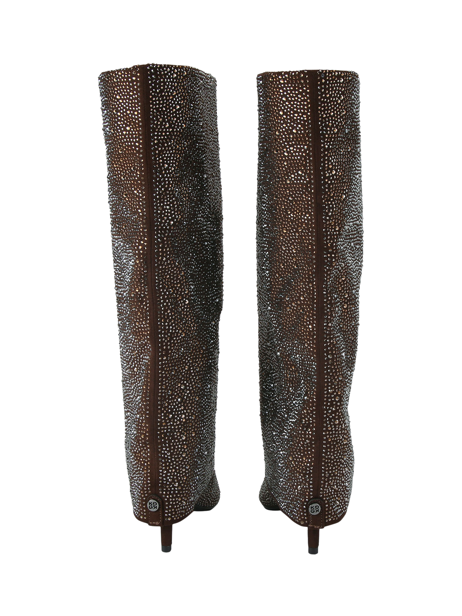 Product image 3 of 4, which shows KG Kurt Geiger Fate Gem Fold Over Knee Boots, Bronze, 3