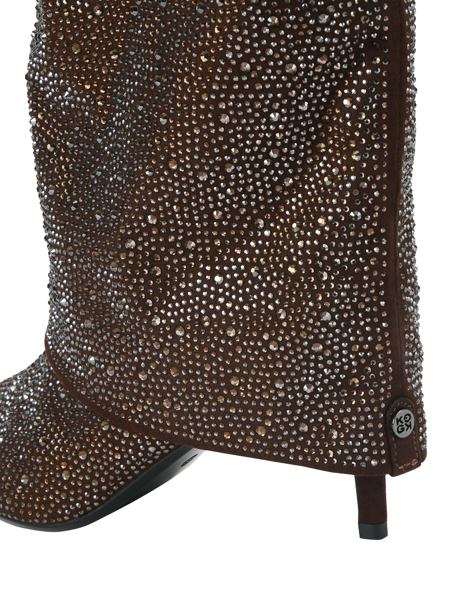 Product image 4 of 4, which shows KG Kurt Geiger Fate Gem Fold Over Knee Boots, Bronze, 3