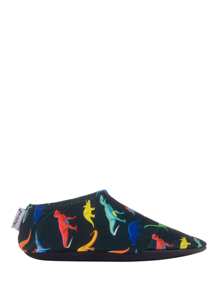 Slipfree Kids' Soft Sole Non-Slip Dino Swim Shoes, Dark Green Multi, Dark Green Multi