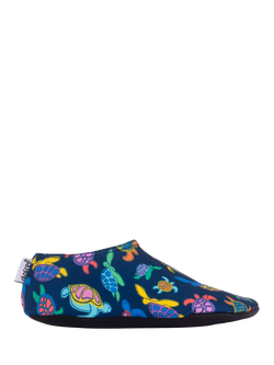 Slipfree Turtles Soft Sole Non-Slip Swim Shoes, Blue Multi, Blue Multi