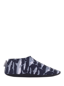 Slipfree Kids' Sharks Soft Sole Non-Slip Swim Shoes, Blue Grey