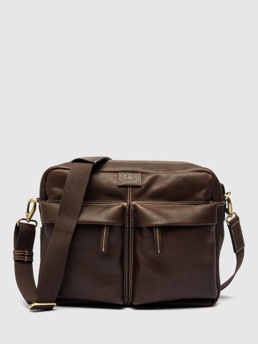 Product image 1 of 6, which shows Rodd & Gunn Drury Leather Messenger Bag, Chocolate, One Size