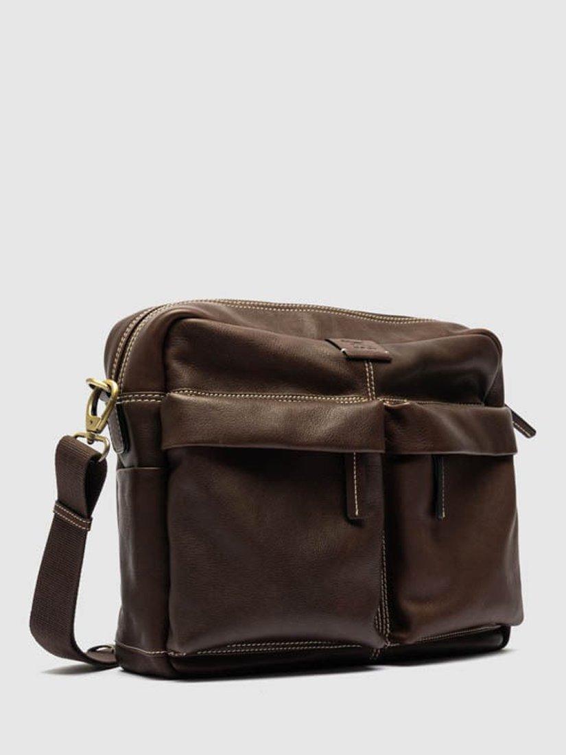 Product image 2 of 6, which shows Rodd & Gunn Drury Leather Messenger Bag, Chocolate, One Size