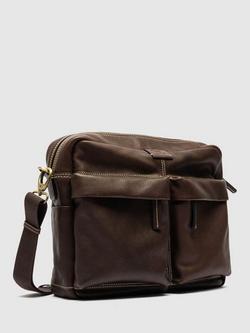 Rodd & Gunn Drury Leather Messenger Bag, Chocolate - view 2, Chocolate