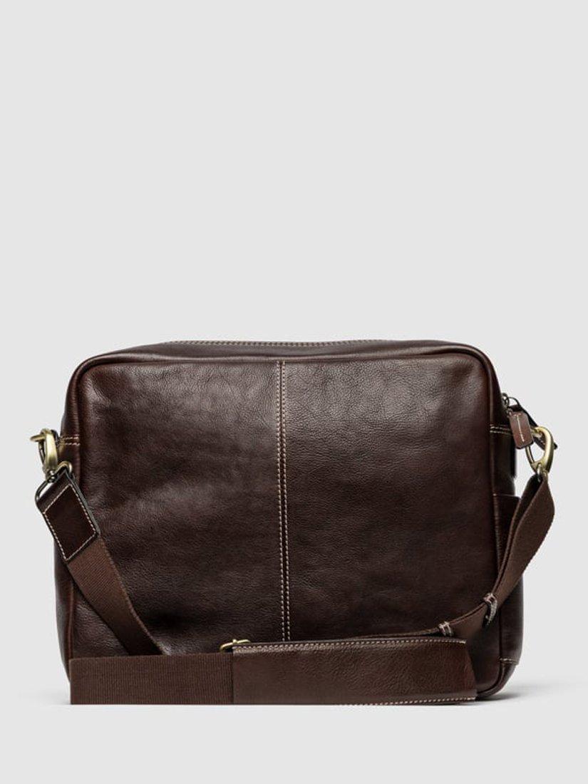 Product image 3 of 6, which shows Rodd & Gunn Drury Leather Messenger Bag, Chocolate, One Size