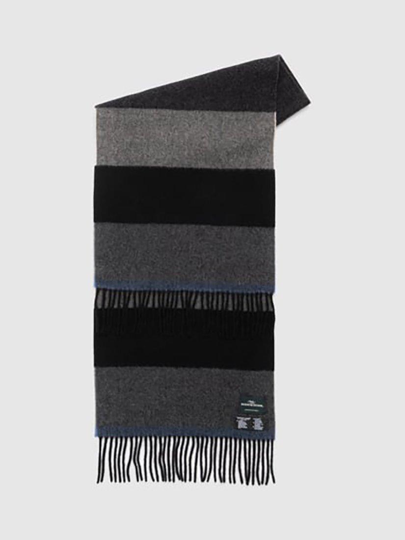 Product image 1 of 3, which shows Rodd & Gunn Frankton Stripe Wool Scarf, Black/Grey, One Size