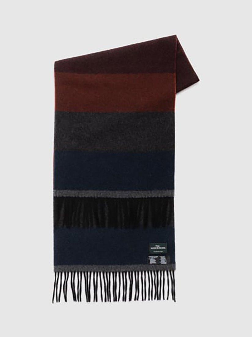 Product image 1 of 3, which shows Rodd & Gunn Frankton Stripe Wool Scarf, Port, One Size