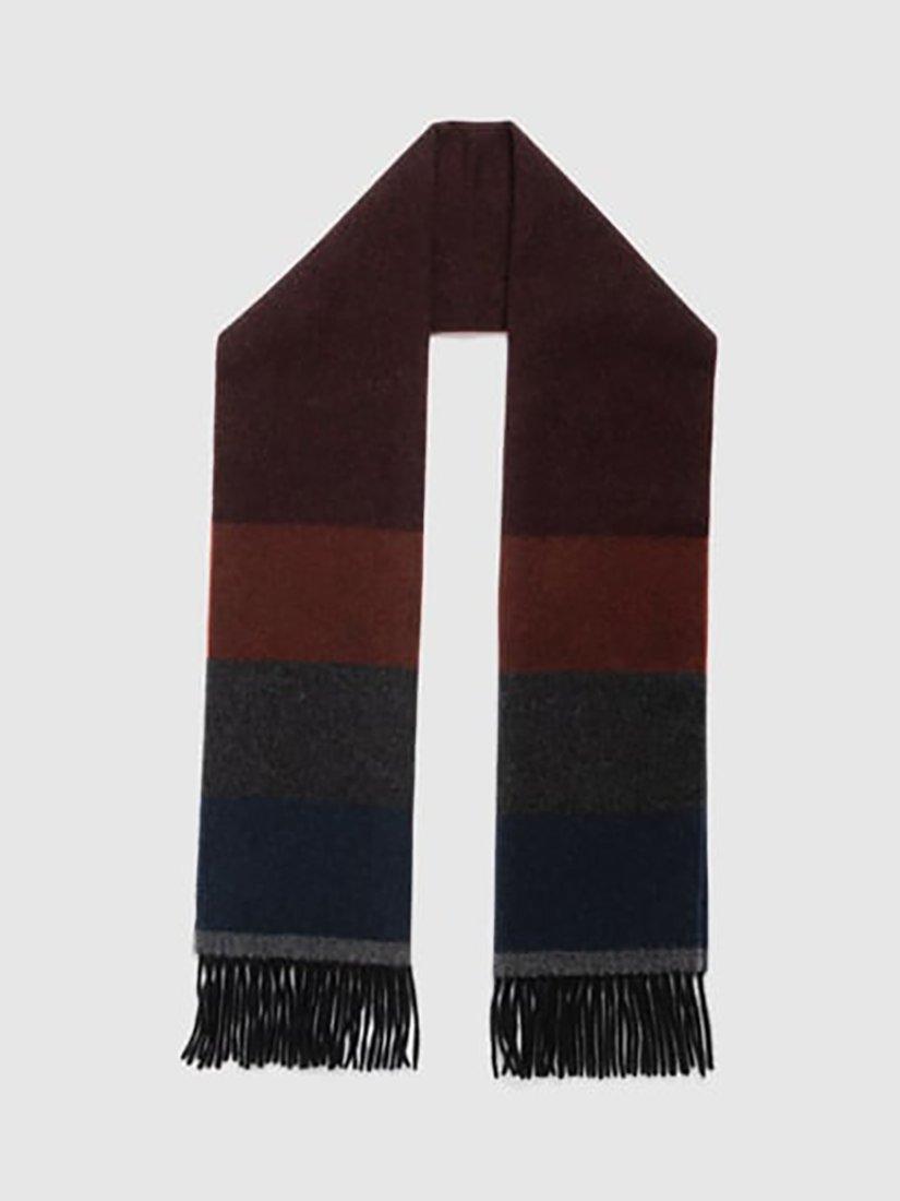 Product image 2 of 3, which shows Rodd & Gunn Frankton Stripe Wool Scarf, Port, One Size