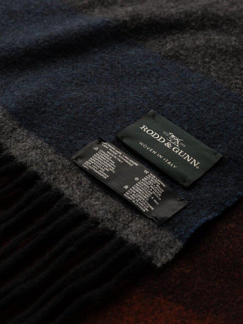 Product image 3 of 3, which shows Rodd & Gunn Frankton Stripe Wool Scarf, Port, One Size