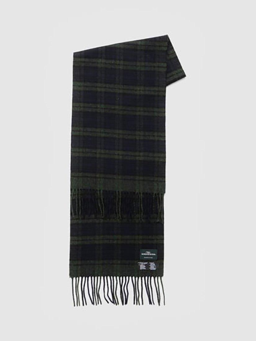 Product image 1 of 3, which shows Rodd & Gunn Jefferson Check Wool Scarf, Navy/Green, One Size