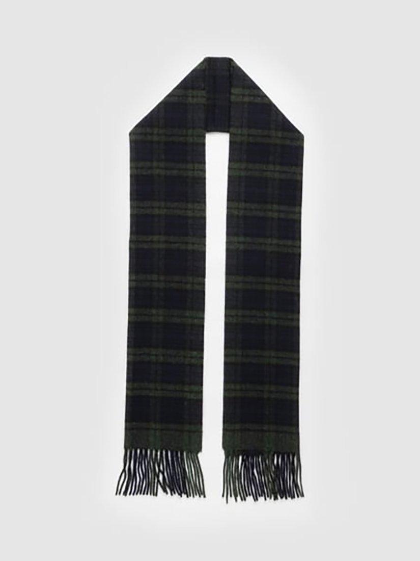 Product image 2 of 3, which shows Rodd & Gunn Jefferson Check Wool Scarf, Navy/Green, One Size