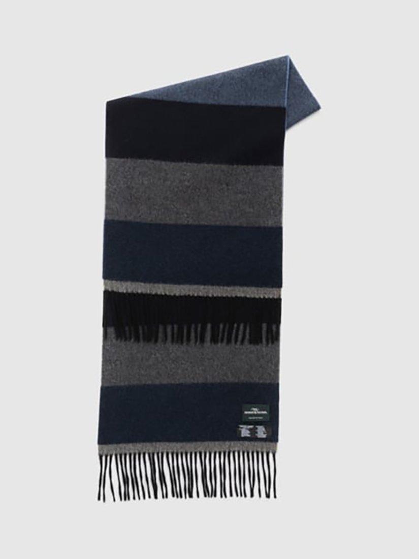 Product image 1 of 3, which shows Rodd & Gunn Frankton Stripe Wool Scarf, Sea, One Size