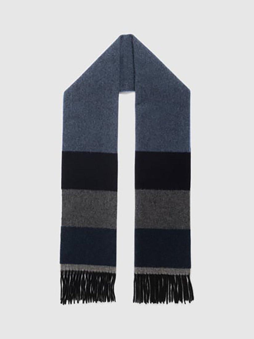 Product image 2 of 3, which shows Rodd & Gunn Frankton Stripe Wool Scarf, Sea, One Size