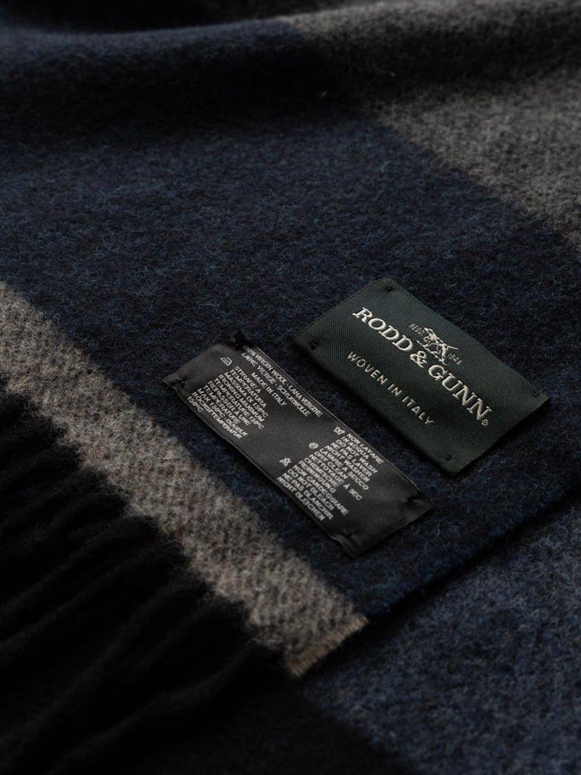 Product image 3 of 3, which shows Rodd & Gunn Frankton Stripe Wool Scarf, Sea, One Size