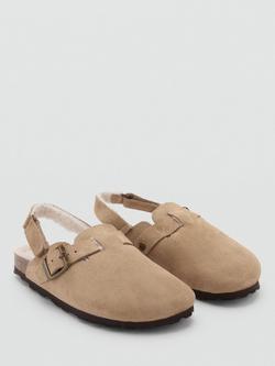 Mango Kids' Bio Leather Buckle Mules, Pastel Brown - view 2, Pastel Brown