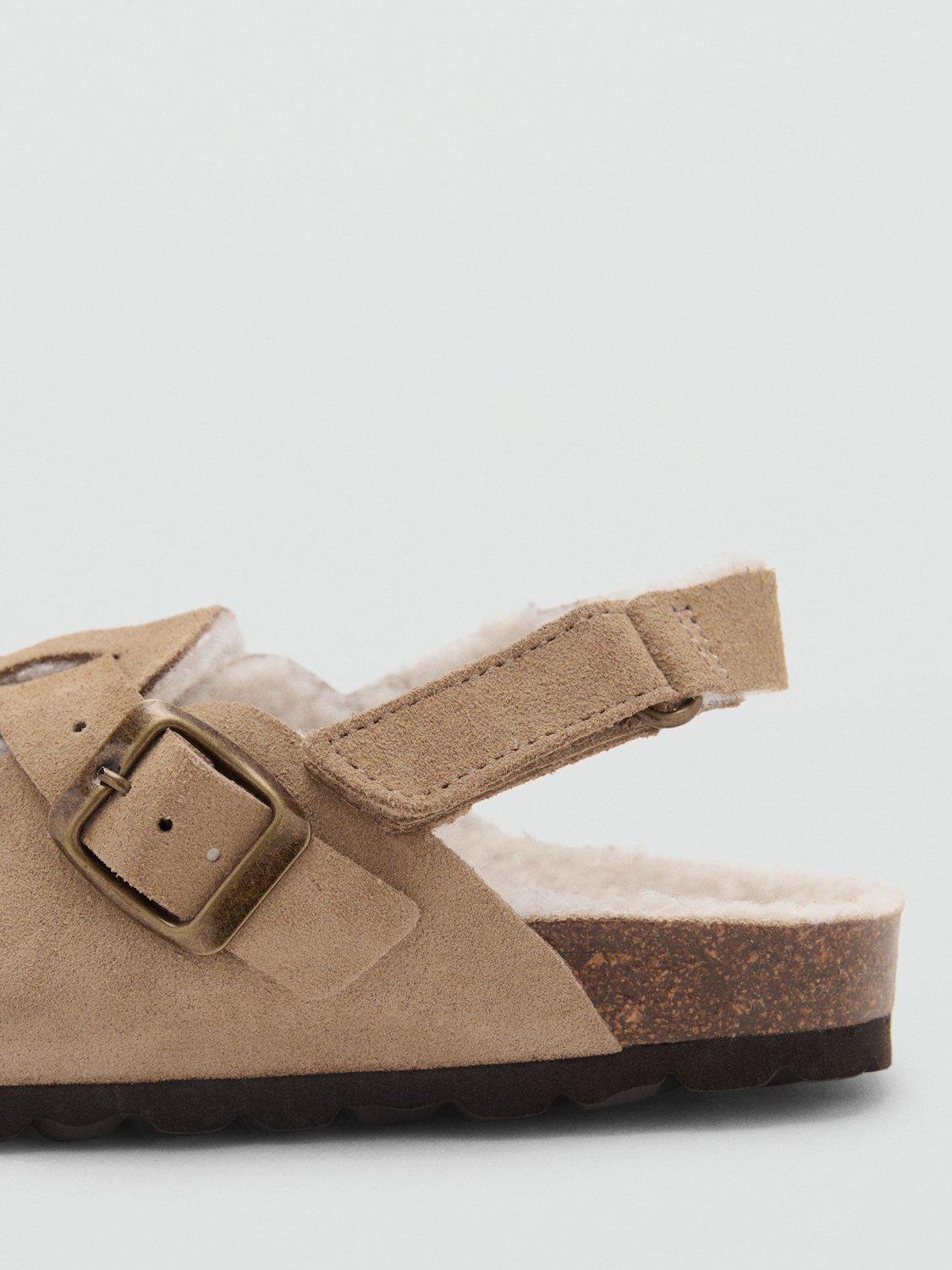 Product image 3 of 5, which shows Mango Kids' Bio Leather Buckle Mules, Pastel Brown, 1