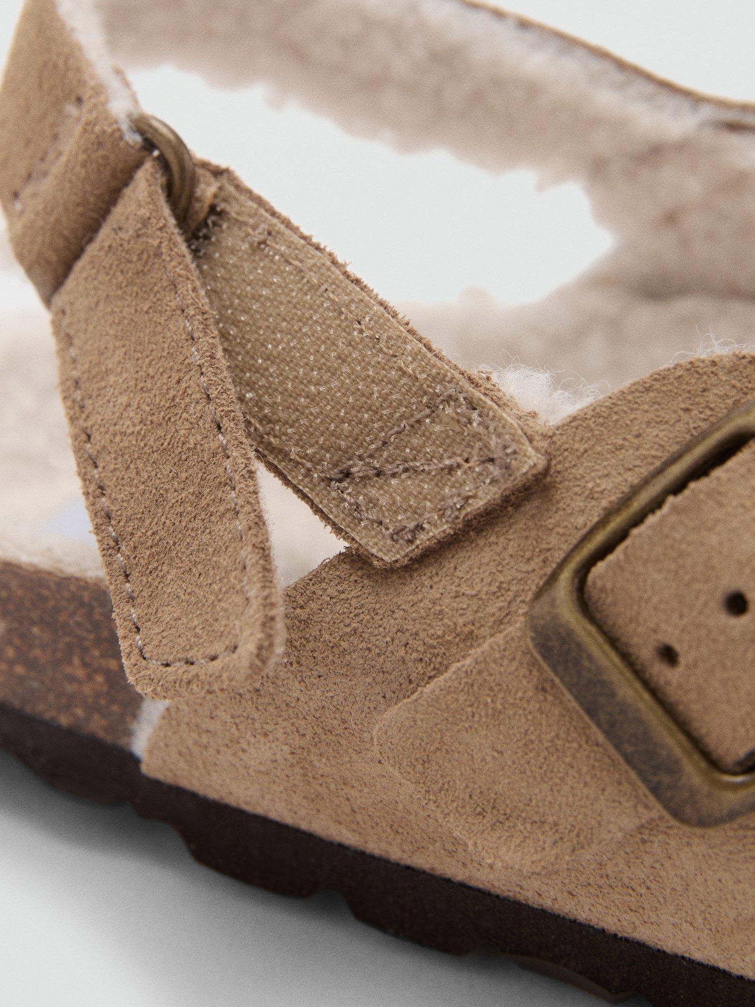 Product image 4 of 5, which shows Mango Kids' Bio Leather Buckle Mules, Pastel Brown, 1