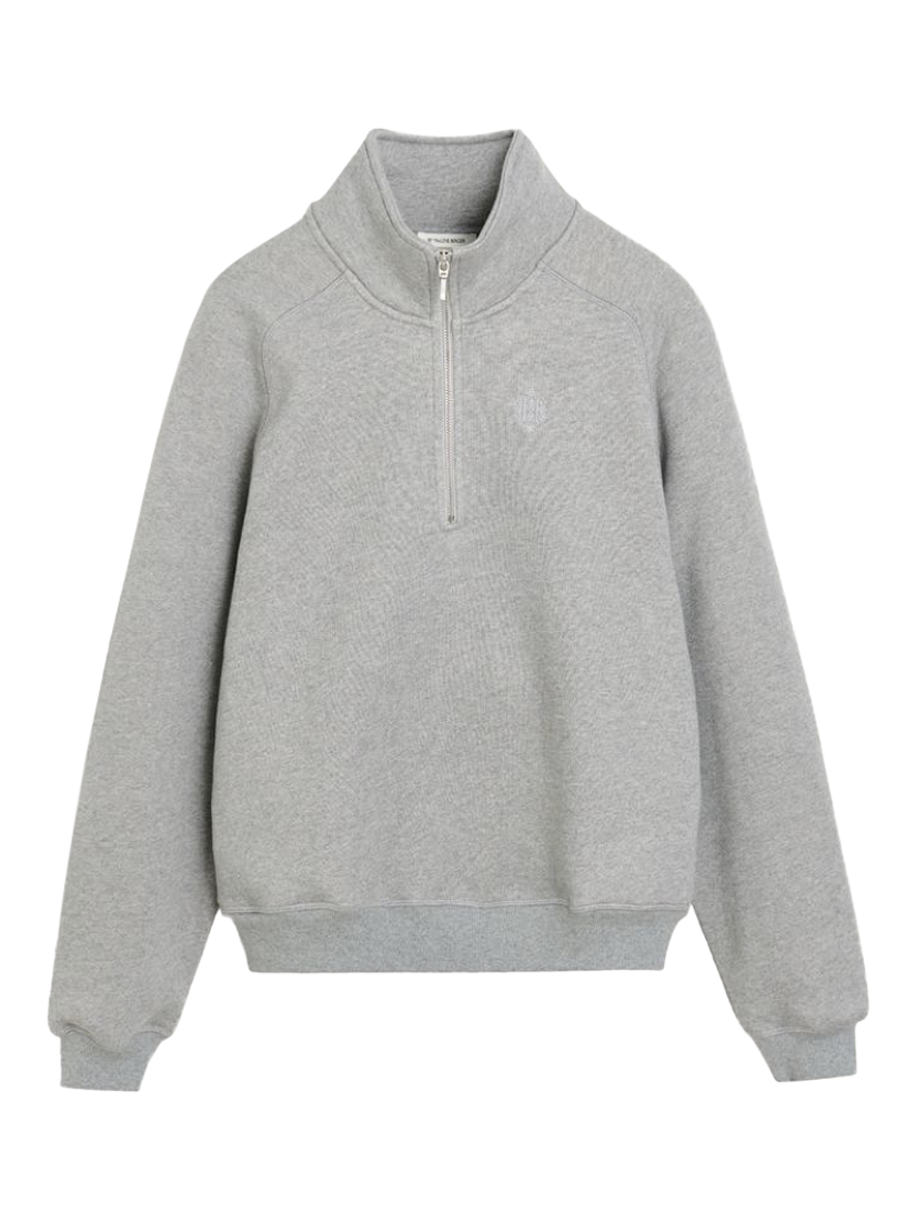 Product image 3 of 3, which shows By Malene Birger Lipa 1/2 Zip Sweatshirt, Grey, XS
