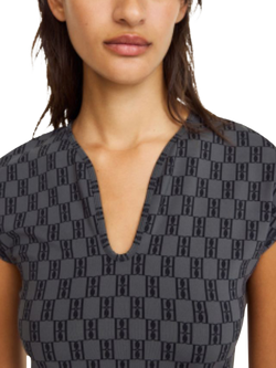 By Malene Birger Venazia Sleeveless V-Neck Athletic Top, Grey - view 2, Grey