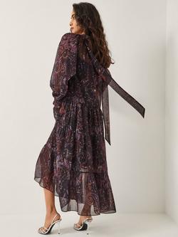 Monsoon Marianna Paisley Midi Dress, Purple - view 2, Purple