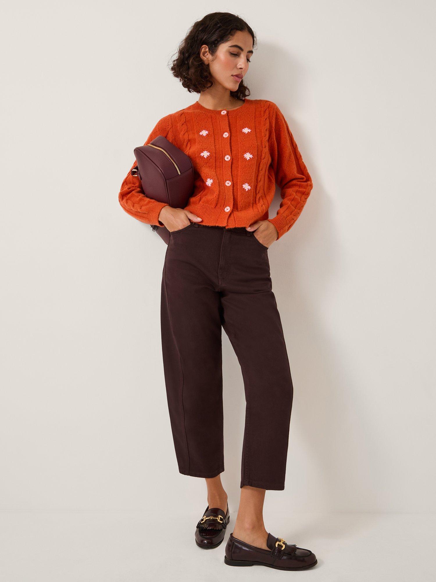 Product image 3 of 5, which shows Monsoon Leah Barrel Jeans, Chocolate, 18