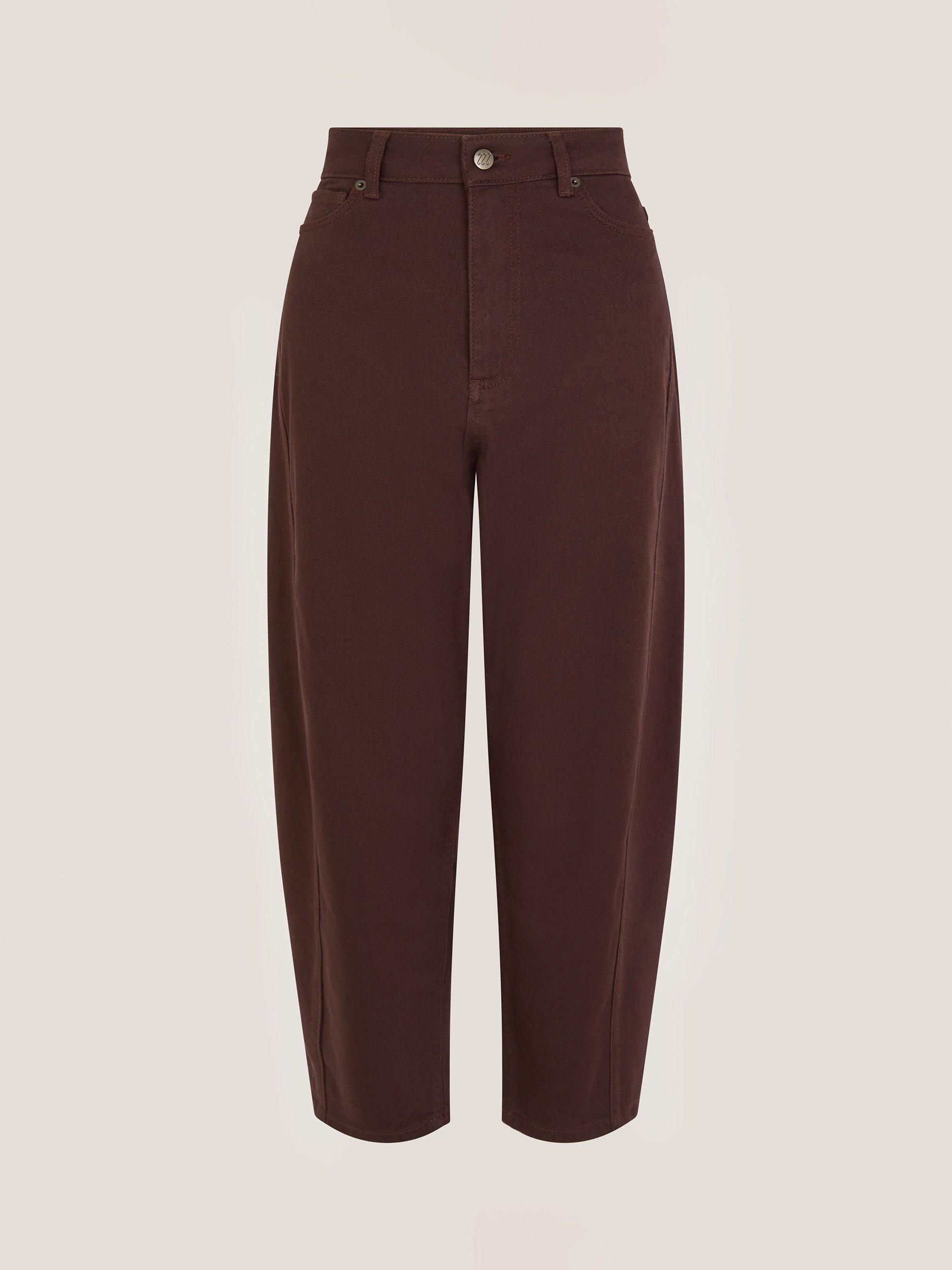 Product image 5 of 5, which shows Monsoon Leah Barrel Jeans, Chocolate, 18