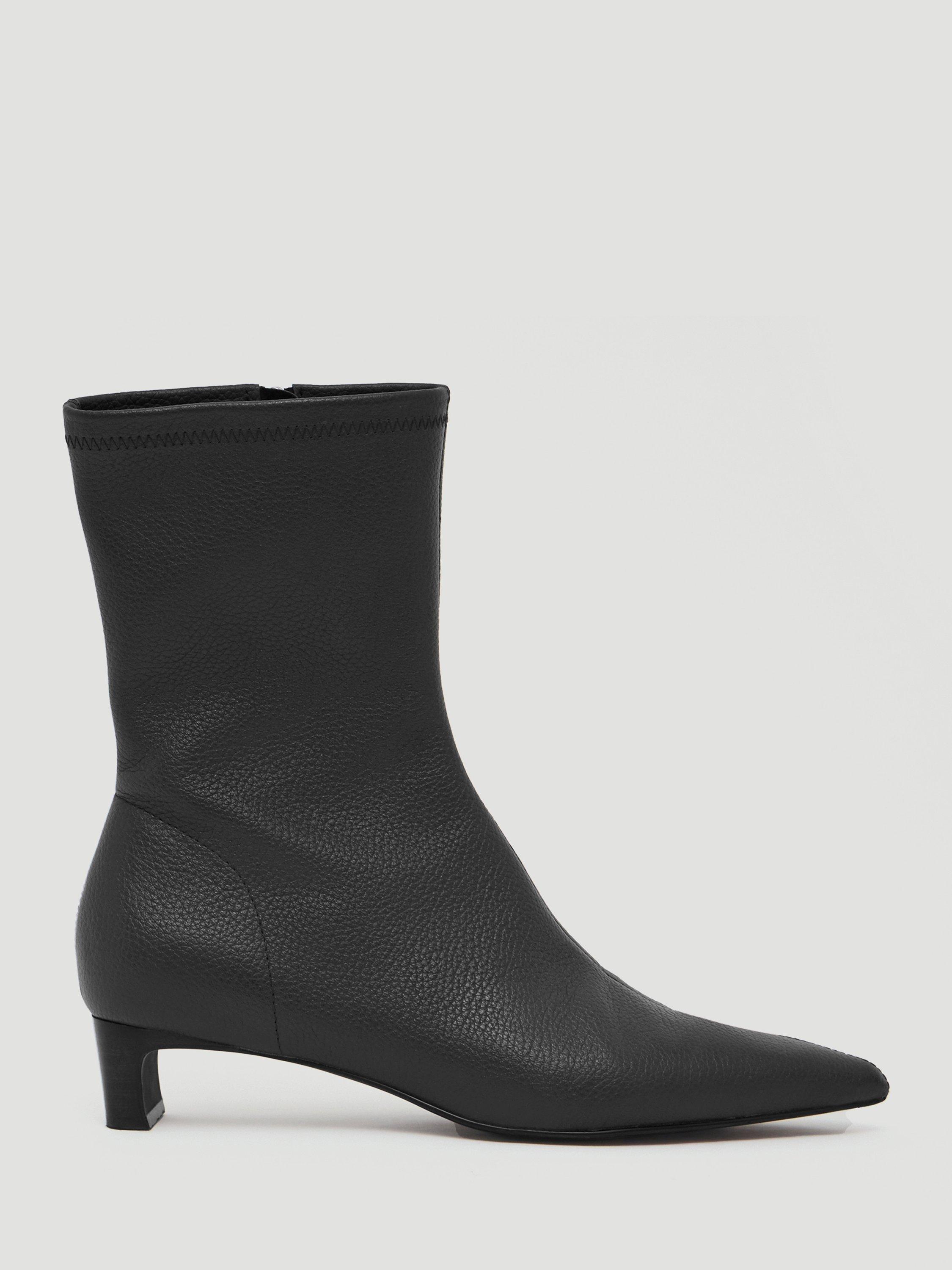 HUSH Leather Sock Heeled Boots