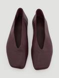 HUSH Leather Ballet Pumps, Wine Red
