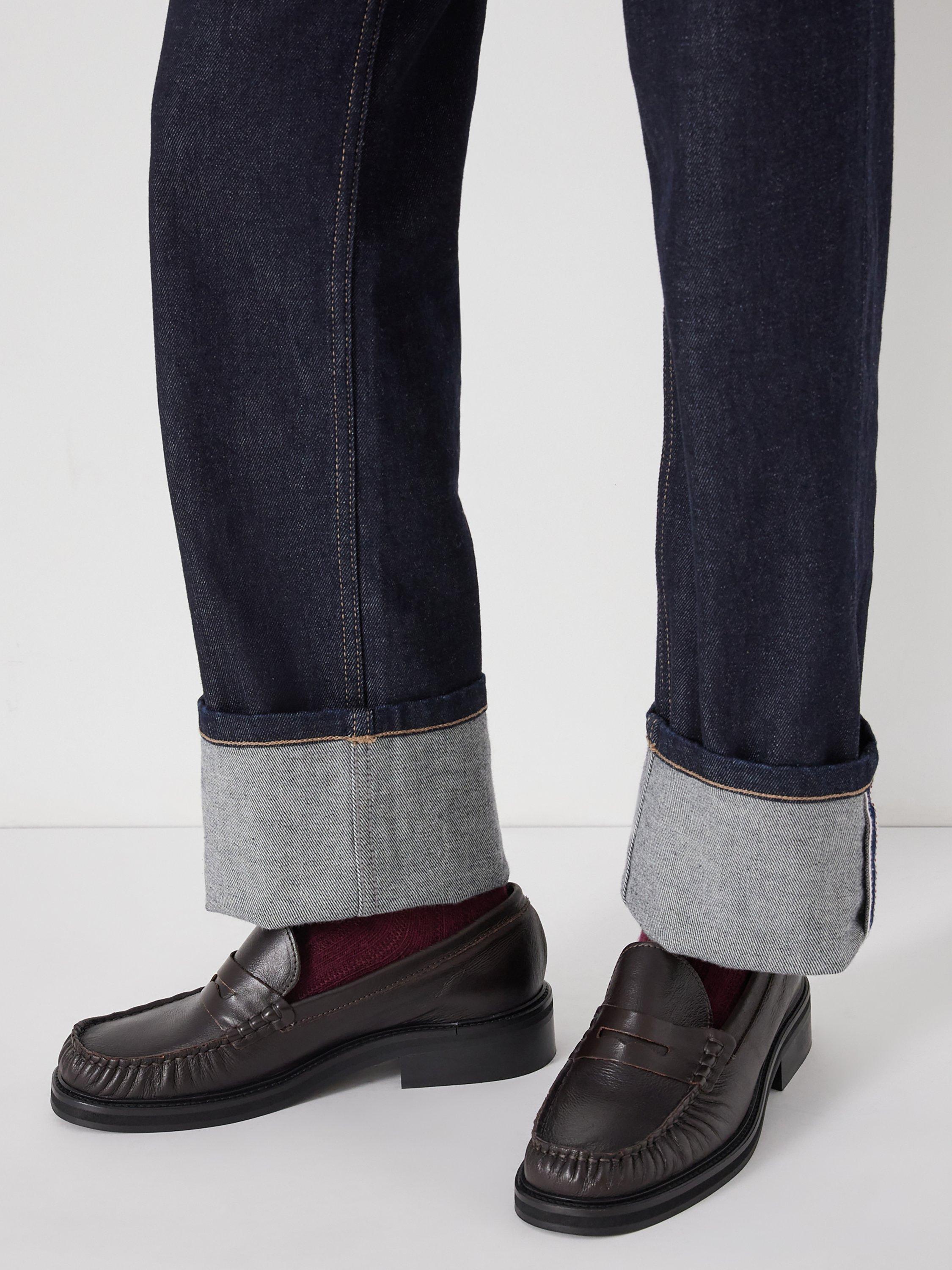 Product image 2 of 5, which shows HUSH Penny Chunky Leather Loafers , Dark Brown, 3