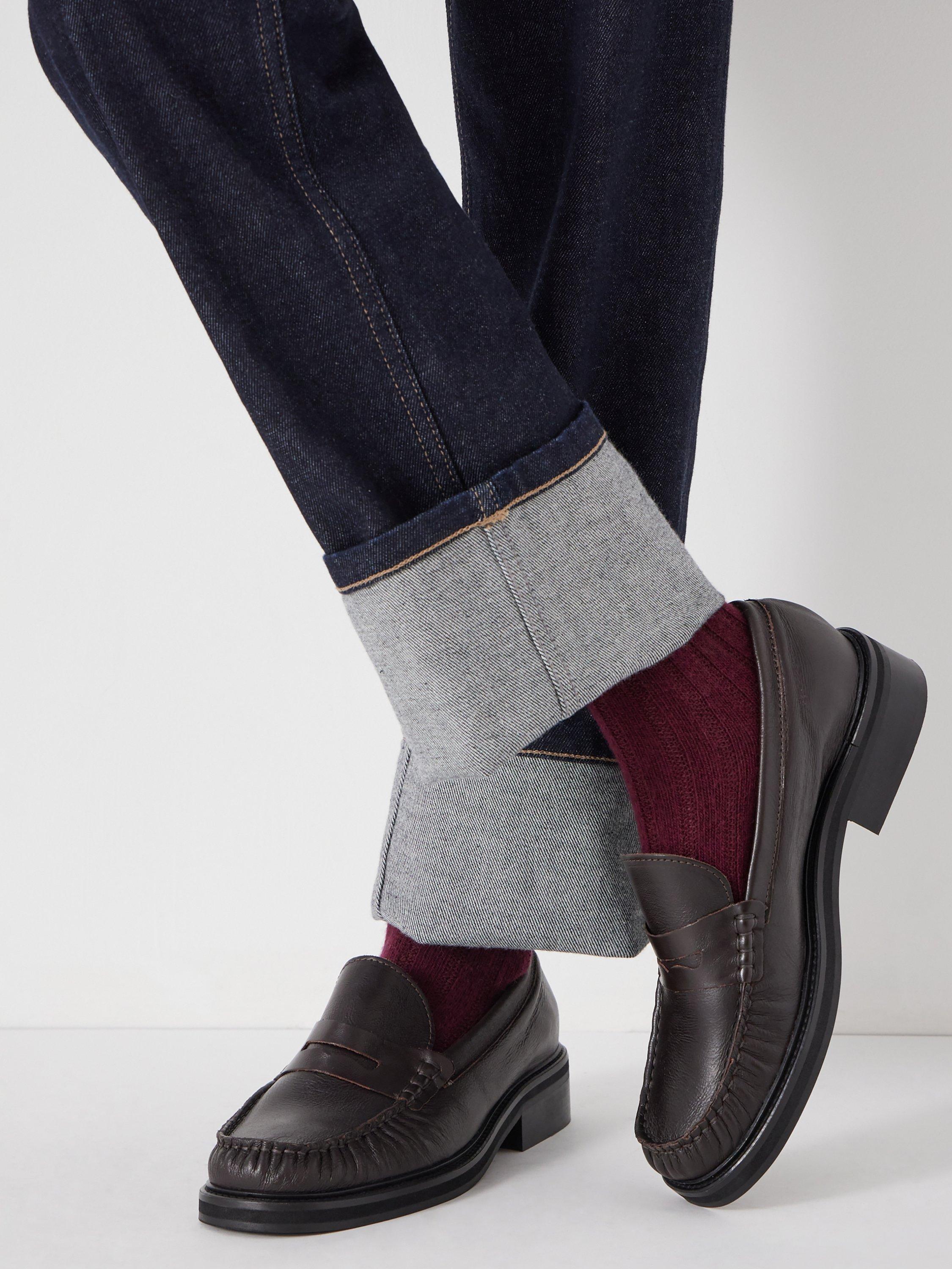 Product image 4 of 5, which shows HUSH Penny Chunky Leather Loafers , Dark Brown, 3