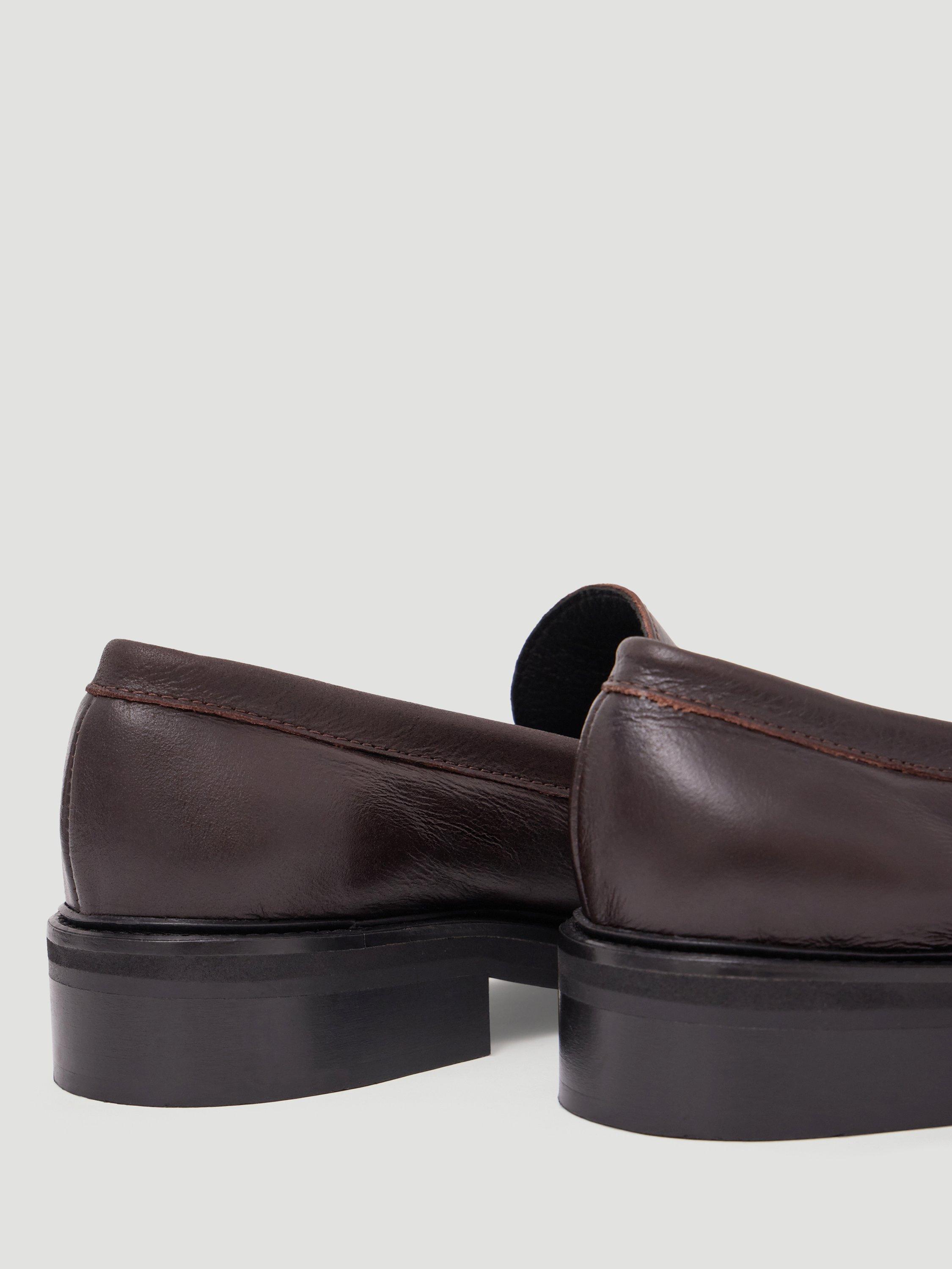 Product image 5 of 5, which shows HUSH Penny Chunky Leather Loafers , Dark Brown, 3