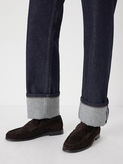 HUSH Suede Slimline Retro Loafer Trainers, Dark Brown