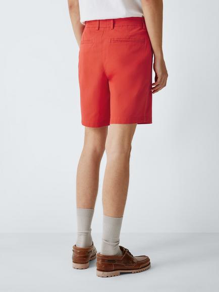 John Lewis Stretch Cotton Chino Shorts - view 2, Chilli