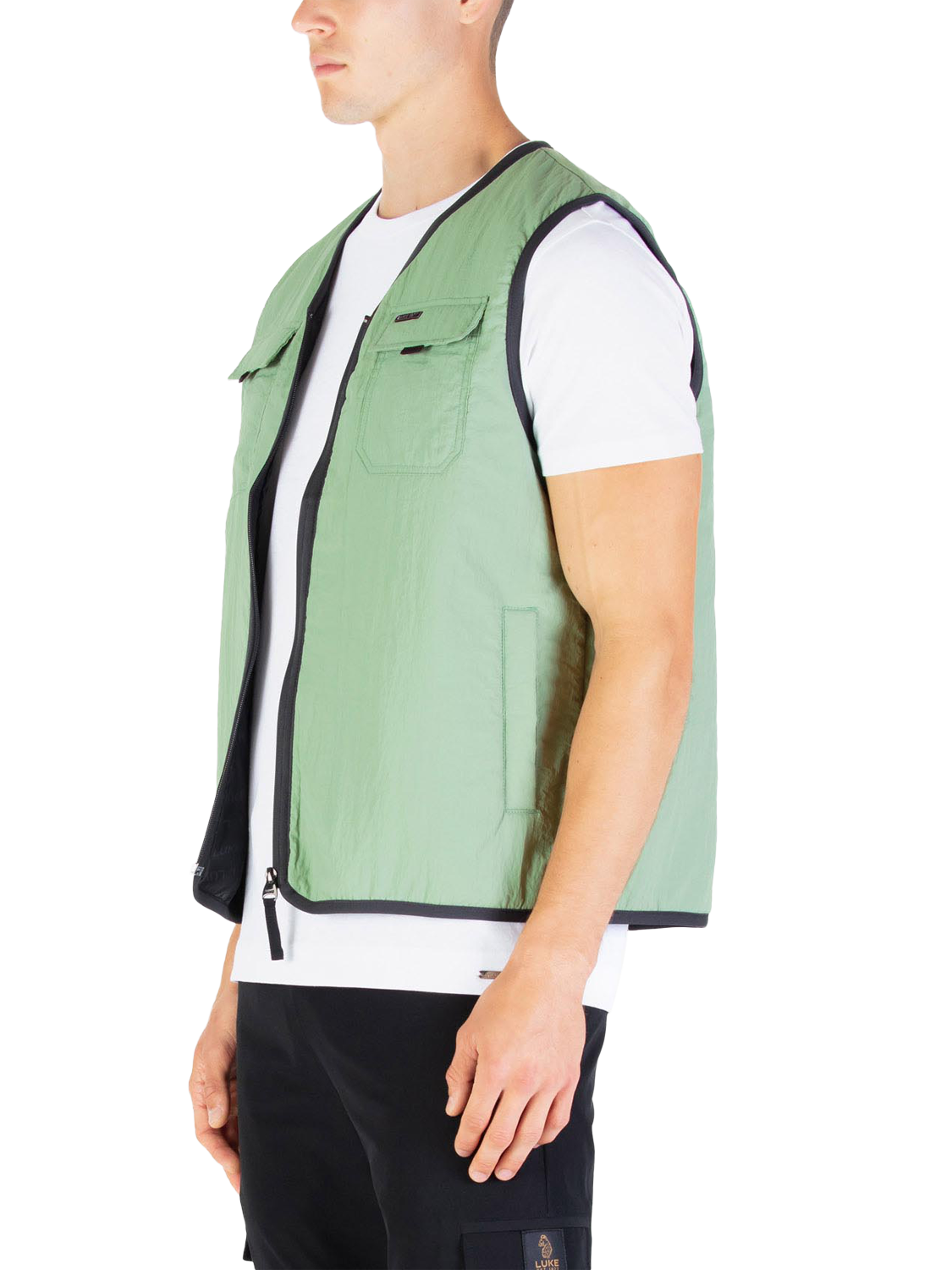 Product image 3 of 7, which shows LUKE 1977 Austin Technical Gilet, Sage, S