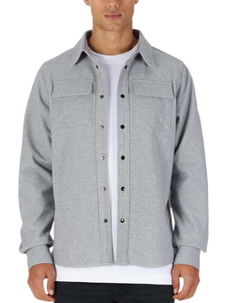 LUKE 1977 Ettrick Long Sleeve Collar Shirt, Mid Marl Grey