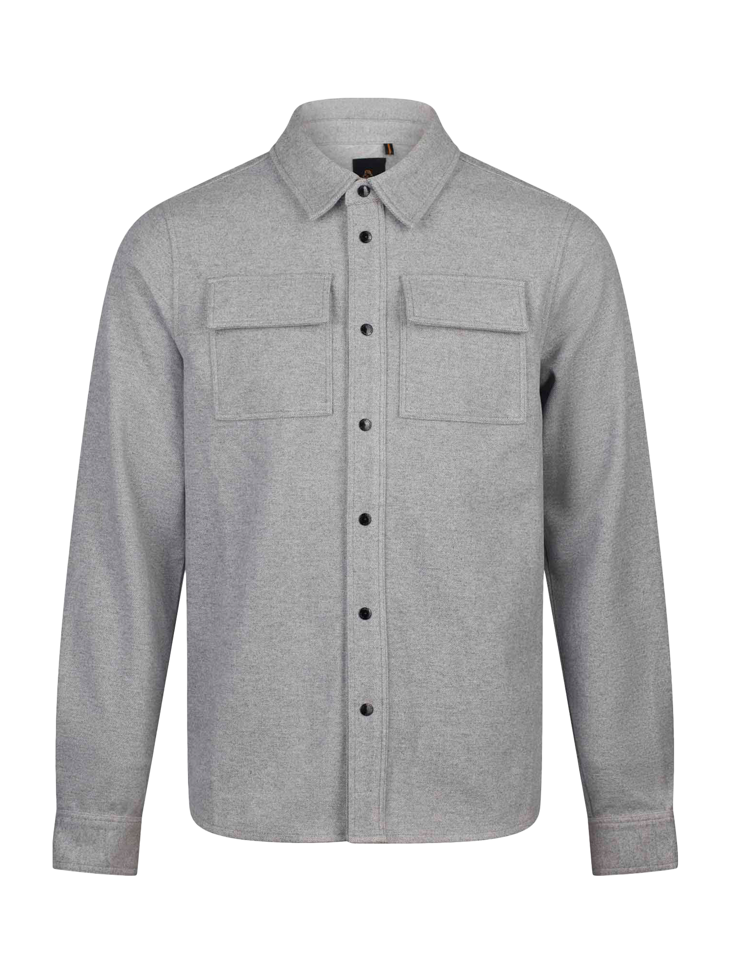 Product image 4 of 6, which shows LUKE 1977 Ettrick Long Sleeve Collar Shirt, Mid Marl Grey, S