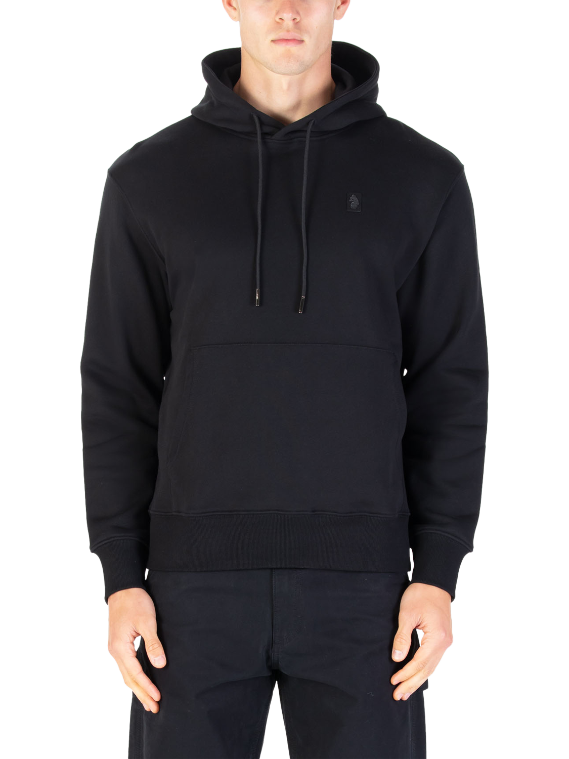 Product image 1 of 7, which shows LUKE 1977 Anderson Cotton Hoodie, Black, S