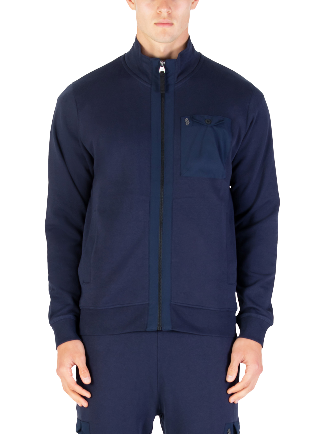 Product image 1 of 6, which shows LUKE 1977 Sutton Zip-Through Sweatshirt, Dark Navy, Dark Navy, S