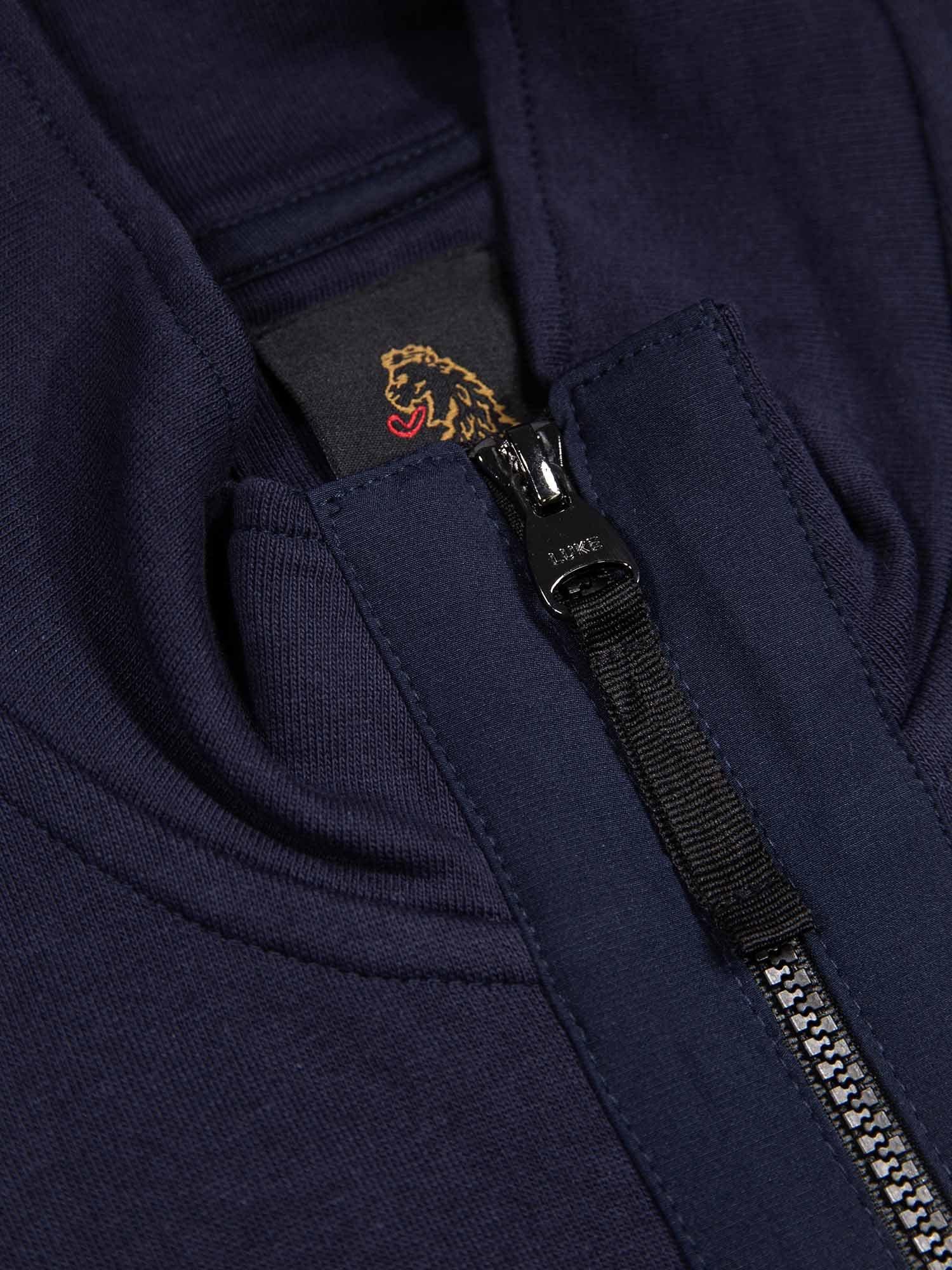 Product image 6 of 6, which shows LUKE 1977 Sutton Zip-Through Sweatshirt, Dark Navy, Dark Navy, S